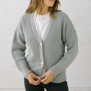 Tradlands Shelter Cotton Cardigan in grey